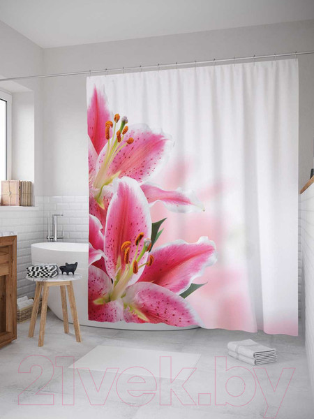 Изображение товара Шторка-занавеска для ванны JoyArty Нежность лилий / sc_55142