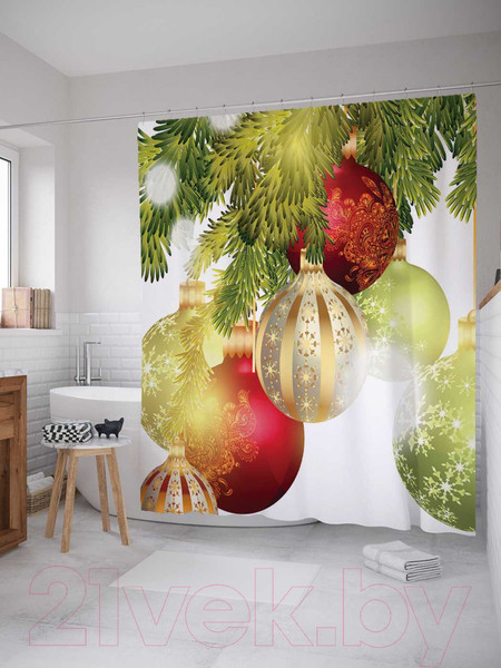 Изображение товара Шторка-занавеска для ванны JoyArty Шары для праздника / sc_5760