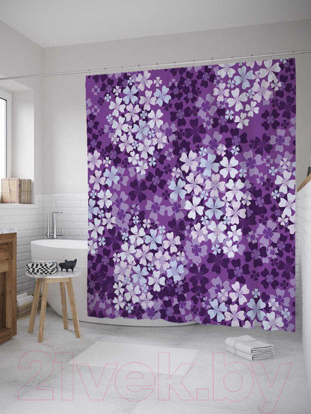 Изображение товара Шторка-занавеска для ванны JoyArty Яркая сирень / sc_11400