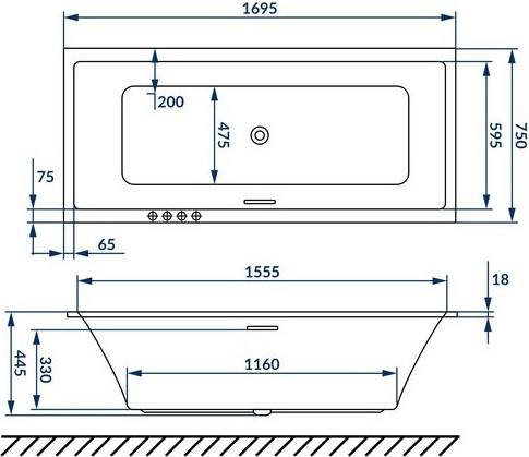 Изображение товара Ванна акриловая Excellent Heaven Slim 170x75 (с ножками)