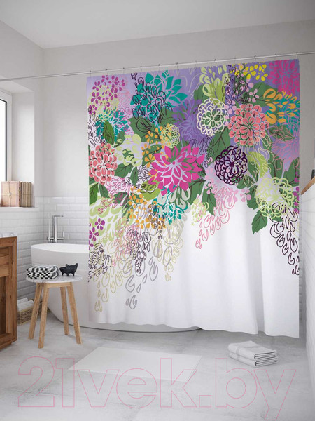 Изображение товара Шторка-занавеска для ванны JoyArty Цветочное изобилие / sc_13635