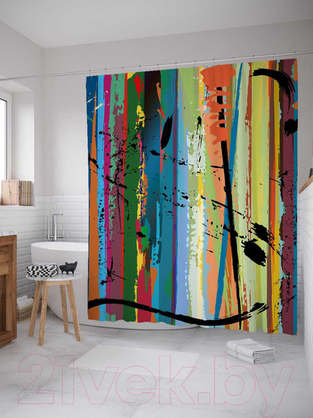 Изображение товара Шторка-занавеска для ванны JoyArty Красочное проявление / sc_21399