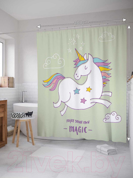 Изображение товара Шторка-занавеска для ванны JoyArty Твори магию / sc_19537