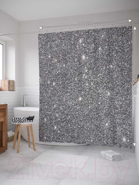 Изображение товара Шторка-занавеска для ванны JoyArty Блестящий шум / sc_24101