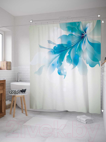 Изображение товара Шторка-занавеска для ванны JoyArty Цветок неба / sc_21919