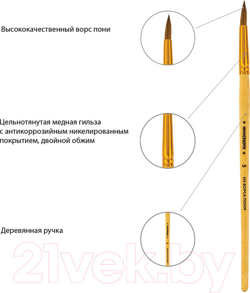 Изображение товара Набор кистей Юнландия 200893 (5шт)