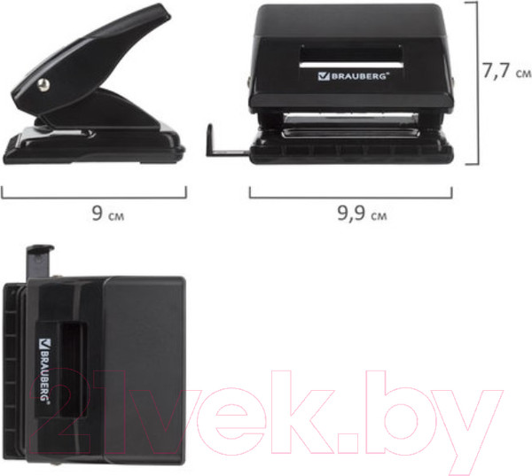 Изображение товара Дырокол Brauberg Black Jack / 227796 (черный)