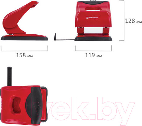 Изображение товара Дырокол Brauberg Jet Pro / 228603 (красно-черный)