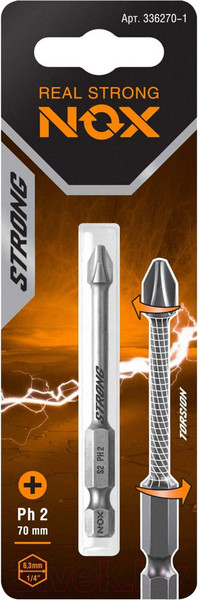Изображение товара Бита Nox Strong Torsion E6.3 Ph2-70 / 336270-1