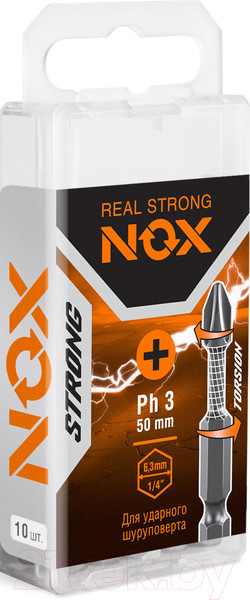 Изображение товара Набор бит Nox Strong Torsion E6.3 Ph3-50 / 336350 (10шт)