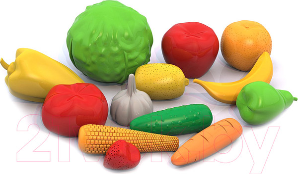 Изображение товара Набор игрушечных продуктов Нордпласт Фрукты. Овощи / 437