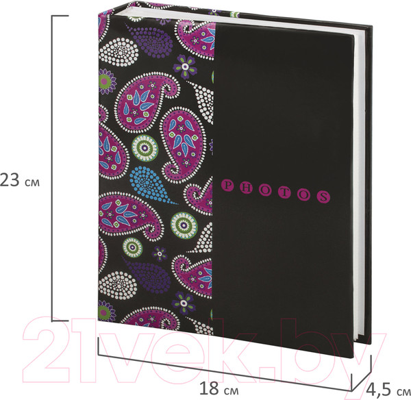 Изображение товара Фотоальбом Brauberg Пейсли / 390668 (черный/розовый)