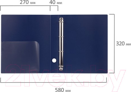 Изображение товара Папка-регистратор Brauberg Диагональ / 221350 (темно-синий)