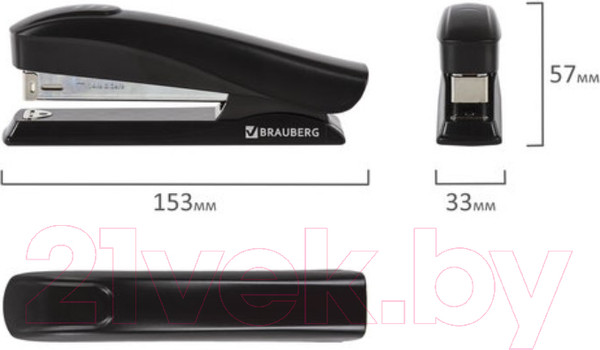 Изображение товара Степлер Brauberg ST-100 / 224345 (черный)