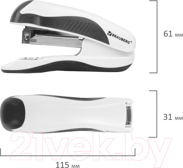 Изображение товара Степлер Brauberg Jet Pro / 228585 (белый/черный)