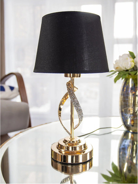 Изображение товара Прикроватная лампа Лючия Стразы 323 (золото/серебристый/черный)