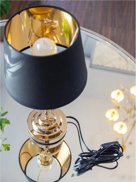 Изображение товара Прикроватная лампа Лючия Стразы 323 (золото/серебристый/черный)