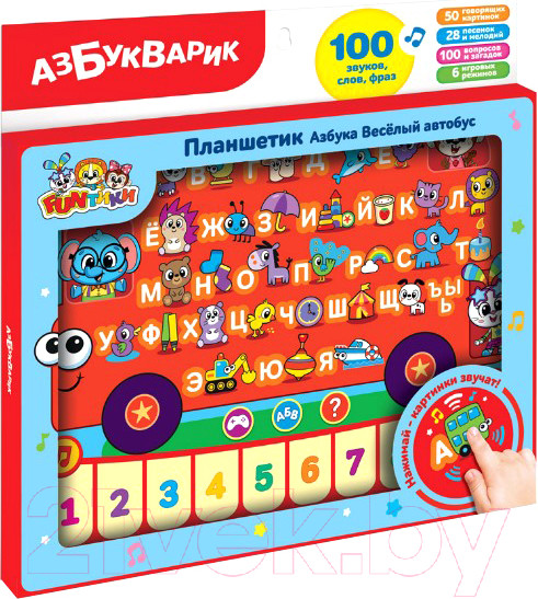 Изображение товара Развивающая игрушка Азбукварик Азбука Веселый автобус Планшетик / 2894