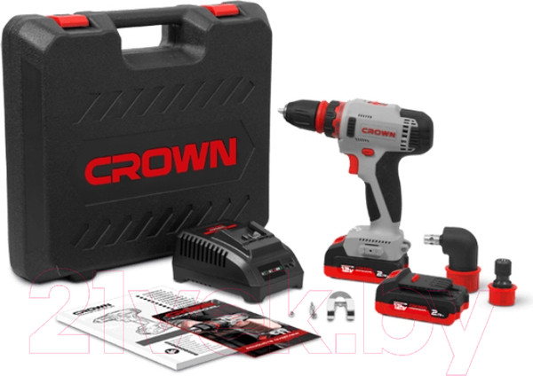 Изображение товара Аккумуляторная дрель-шуруповерт CROWN CT21081HQ-2 BMC