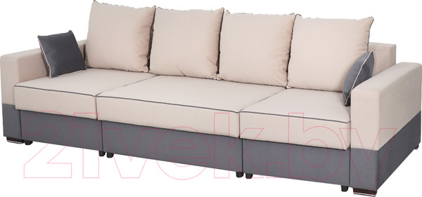 Изображение товара Диван Мебельград Бостон 2800 Стандарт (альба бежевый/альба бежевый/альба темно-серый)