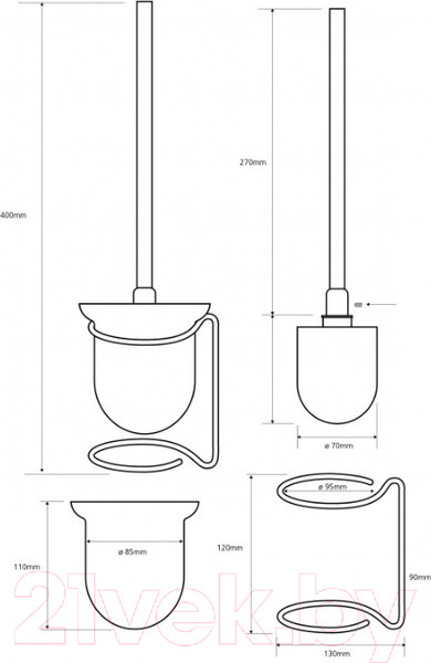 Изображение товара Ершик для унитаза Bemeta Omega 104113102