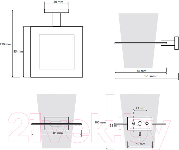 Изображение товара Стакан для зубной щетки и пасты Bemeta Plaza 118110052
