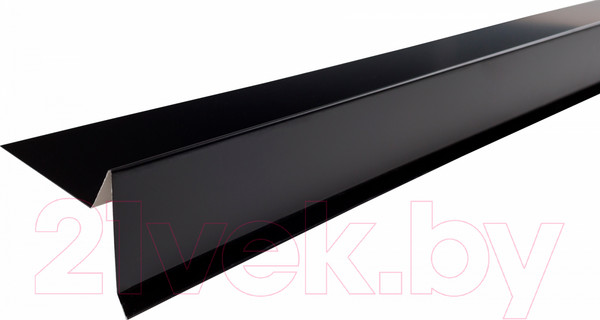 Изображение товара Планка торцевая Технониколь для гибкой черепицы 15x65x25x100x2000мм RAL 9005 (черный)