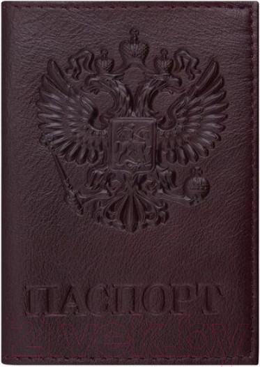 Изображение товара Обложка на паспорт Brauberg Virginia / 237199 (темно-бордовый)