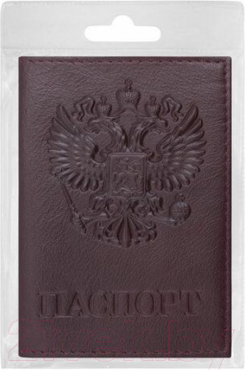Изображение товара Обложка на паспорт Brauberg Virginia / 237199 (темно-бордовый)