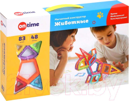 Изображение товара Конструктор магнитный On Time Животные / 45006 (83эл)