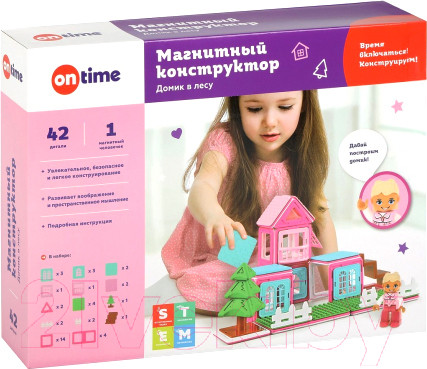Изображение товара Конструктор магнитный On Time Домик в лесу / 45051 (42эл)