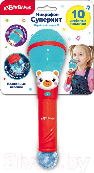 Изображение товара Музыкальная игрушка Азбукварик Микрофон. Суперхит Волшебные песенки / 2549А