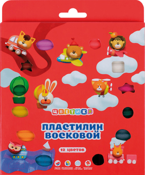 Изображение товара Пластилин восковой Цветик 3241785 (12цв)