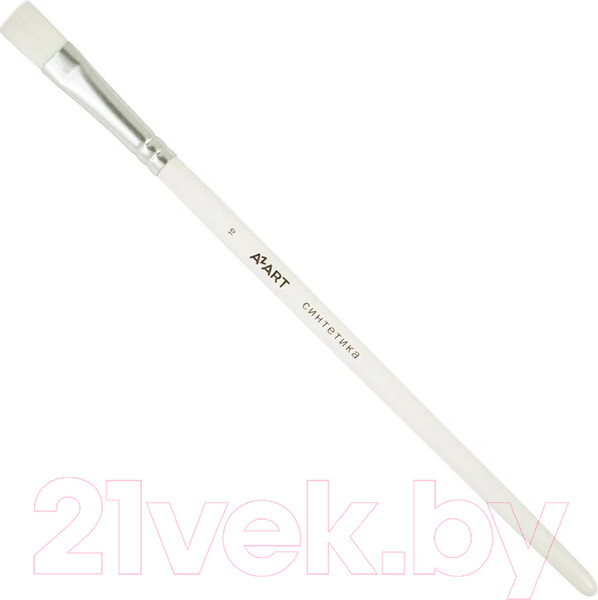 Изображение товара Кисть для рисования Azart №10 (синтетика, плоская, белый)