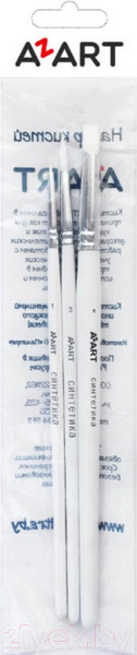 Изображение товара Набор кистей Azart №5 (3шт, синтетика, белый)