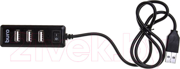 Изображение товара USB-хаб Buro BU-HUB4-0.5L-U2.0 (черный)