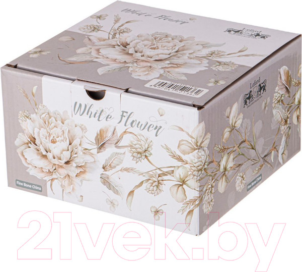 Изображение товара Чашка с блюдцем Lefard White Flower / 415-2136 (серый)