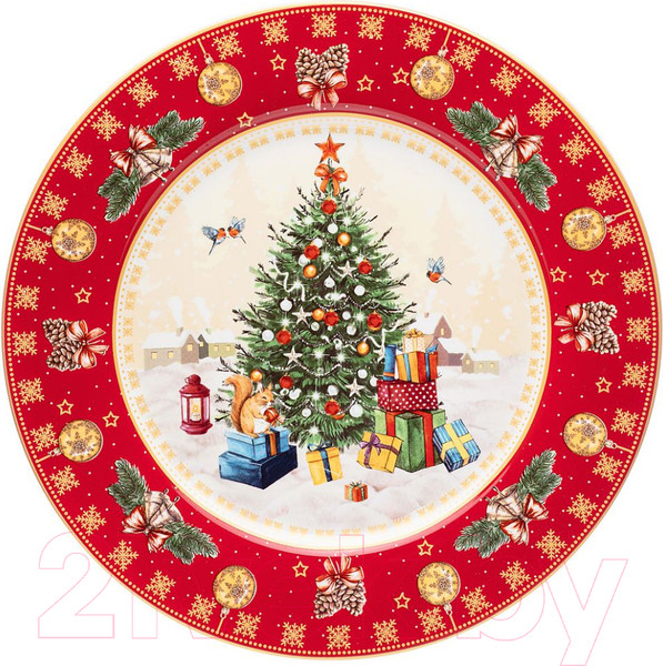 Изображение товара Тарелка столовая обеденная Lefard Елка / 85-1705 (красный)