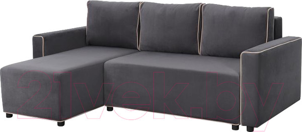 Изображение товара Диван угловой Мебельград Некст Стандарт (альба темно-серый/альба бежевый)