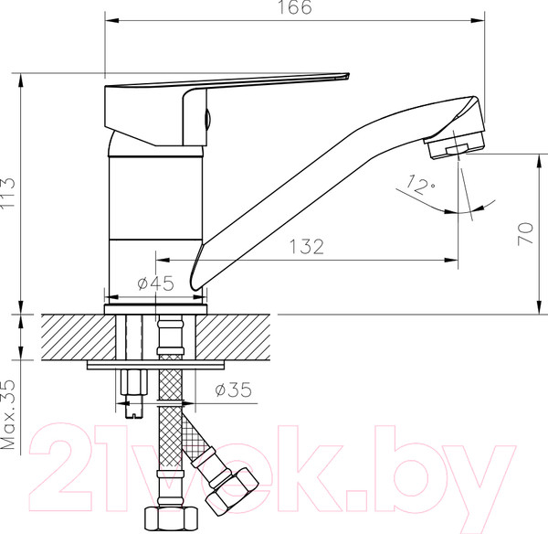 Изображение товара Смеситель Rossinka Silvermix S35-22