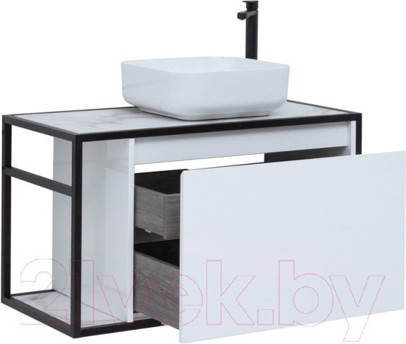 Изображение товара Тумба под умывальник Aquanet Nova Lite Loft 90 R / 261651 (белый глянец)