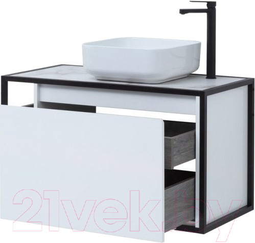 Изображение товара Тумба под умывальник Aquanet Nova Lite Loft 90 R / 261651 (белый глянец)