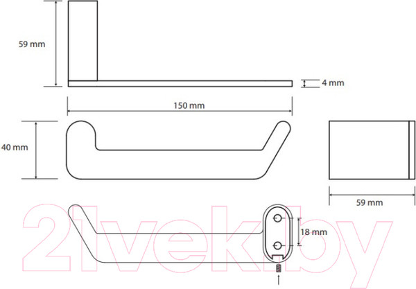 Изображение товара Держатель для туалетной бумаги Bemeta Organic 157112021