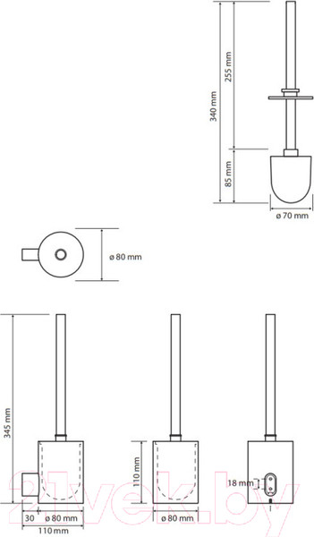 Изображение товара Ершик для унитаза Bemeta Organic 157113061