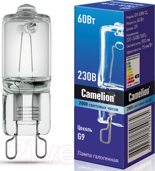 Изображение товара Лампа Camelion G9 60W CL / 5555