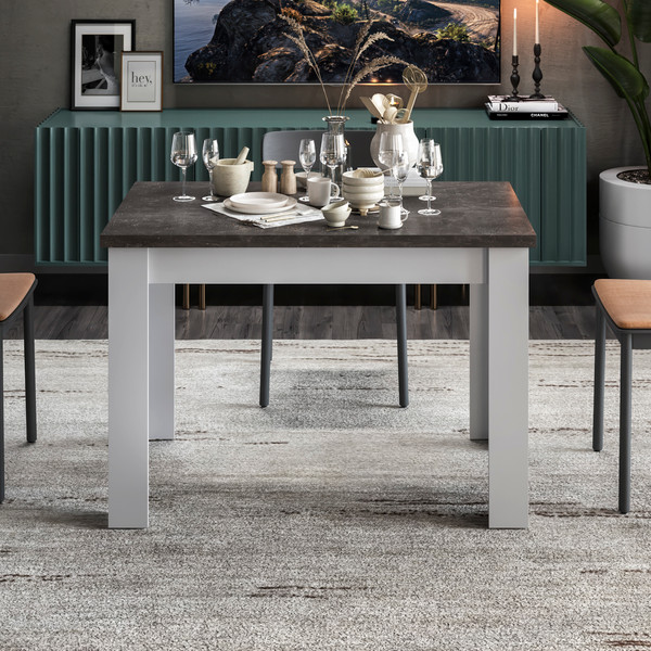 Изображение товара Обеденный стол ТриЯ Промо тип 4 (белый/ателье темный)