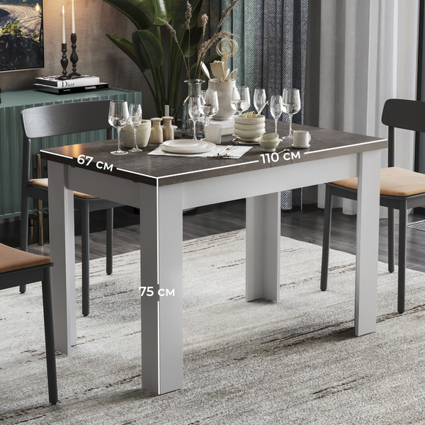 Изображение товара Обеденный стол ТриЯ Промо тип 4 (белый/ателье темный)