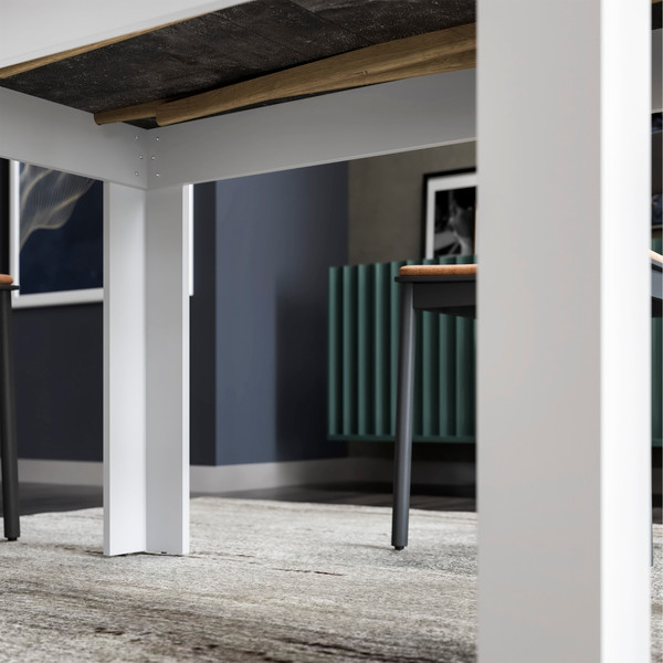 Изображение товара Обеденный стол ТриЯ Промо тип 4 (белый/ателье темный)