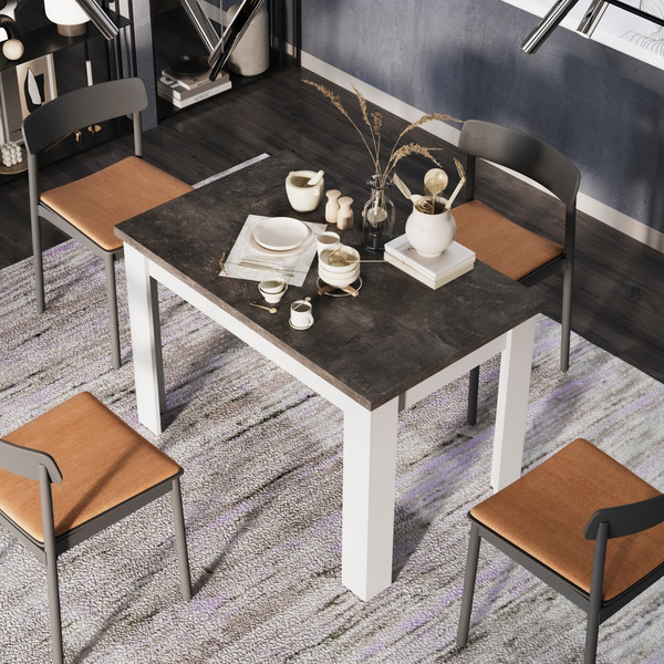 Изображение товара Обеденный стол ТриЯ Промо тип 4 (белый/ателье темный)