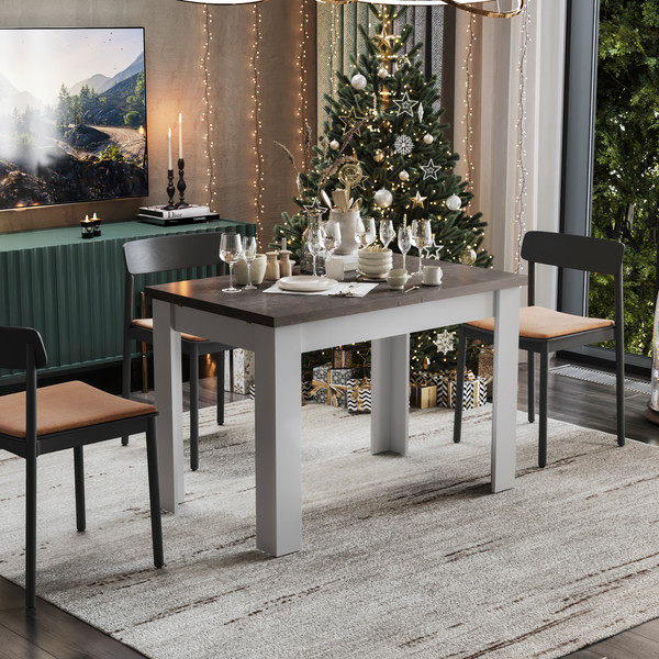 Изображение товара Обеденный стол ТриЯ Промо тип 4 (белый/ателье темный)